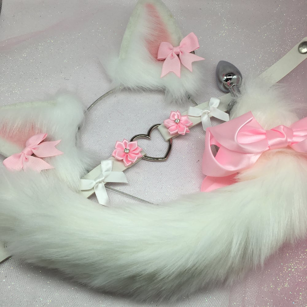 Pink / white Kitten petplay set 🐱 🐾