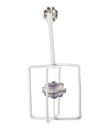 White cages with cloud earrings