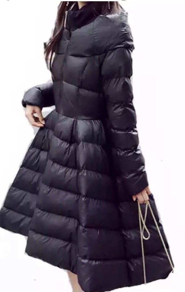 High low sales puffer coat