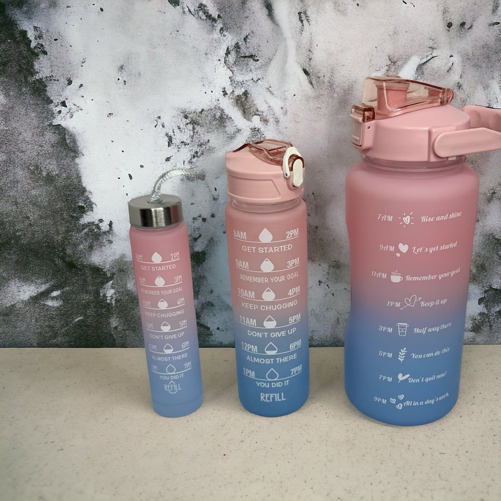 3-piece set large gallon water bottle