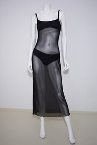 Image 2 of Long Mesh Dress - Black 