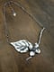 Image of Dogwood Flower Leaf Branch Necklace Handmade Chain