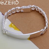 Image 1 of Charm 925 sterling silver design noble pretty 10MM Mens chain Jewelry fashion Geometric Bracelet fac