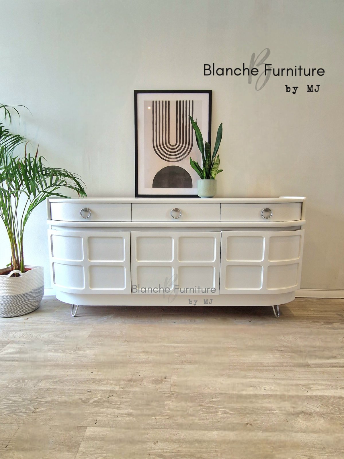 Image of Gorgeous Nathan Curved Sideboard in a vibrant white