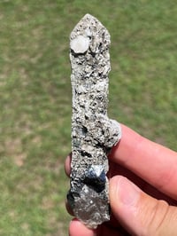 Image 1 of Coated Quartz Point & Calcite Specimen #2545