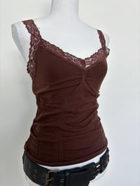 Image 2 of 00s Brown stretchy tank top // M 
