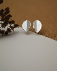 Image 1 of  Silver leaf stud earrings