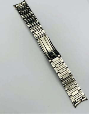 Image of Rare 1970's heavy duty stainless steel gents watch strap, Old Stock,mint,18.5mm