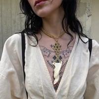 Image 1 of Brass Nutria Jawbone Necklace