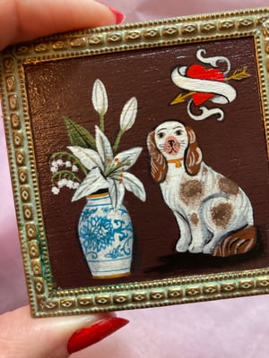 Image of Tiny Dog Framed Wooden Original 