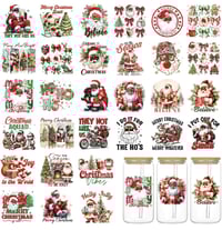 Image 1 of Christmas Mystery Glitter Plastic Tumbler with straw 