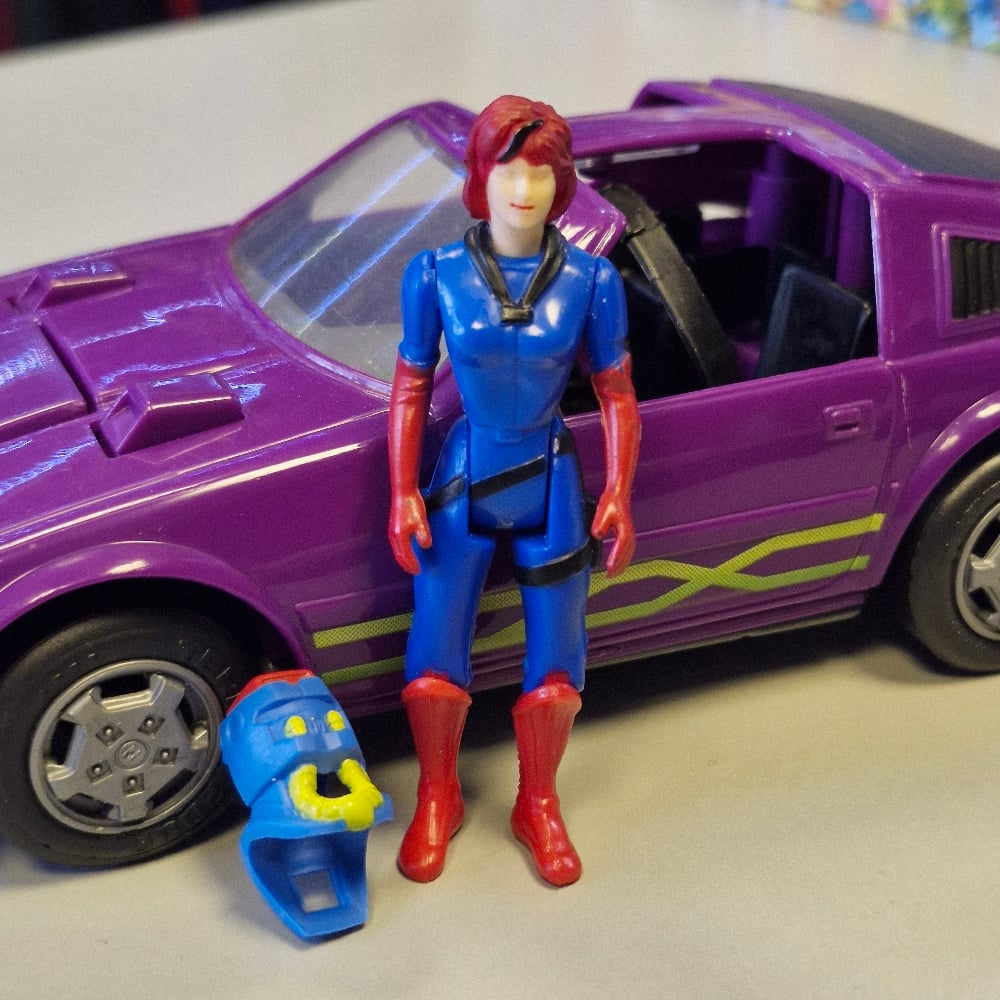 Image of M.A.S.K. Manta Vehicle with Figure – Vintage Kenner 1980s (Complete)