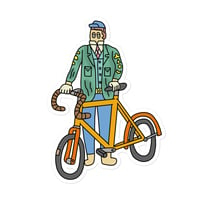 cyclist sticker
