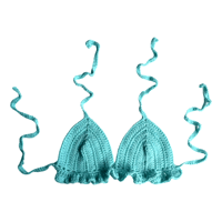 Image 1 of Cyan Basic Ruffle Crochet Top