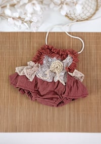 Image 1 of Boho baby girl bloomers for photoshoot |Gaia | age 6-9 months | sitter