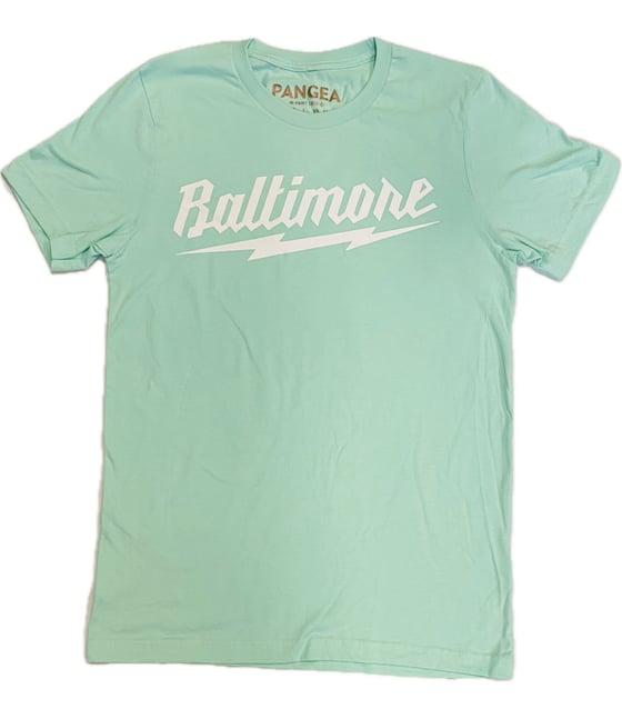 Image of Baltimore Lightning Bolt Shirt (Teal/White) (free shipping)
