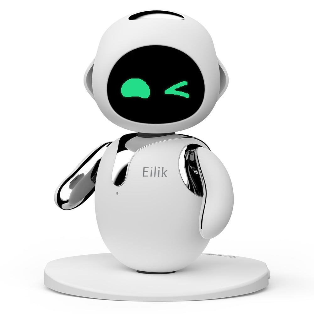 Image of Eilik Chrome Silver - Touch Interactive Desk Companion Toys, Cute Robot Pets with Abundant Emotions.