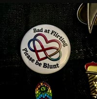 Image 3 of Bad at Flirting pin back button