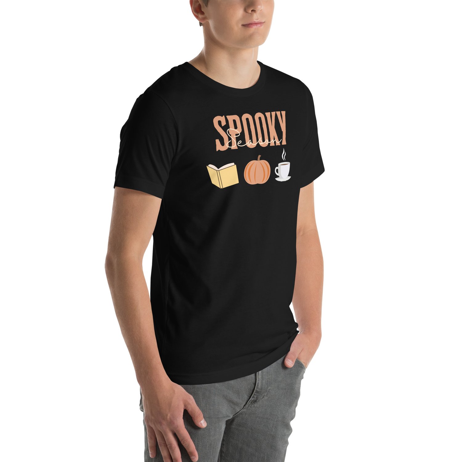 Image of Spooky season pumpkin book tea Unisex t-shirt