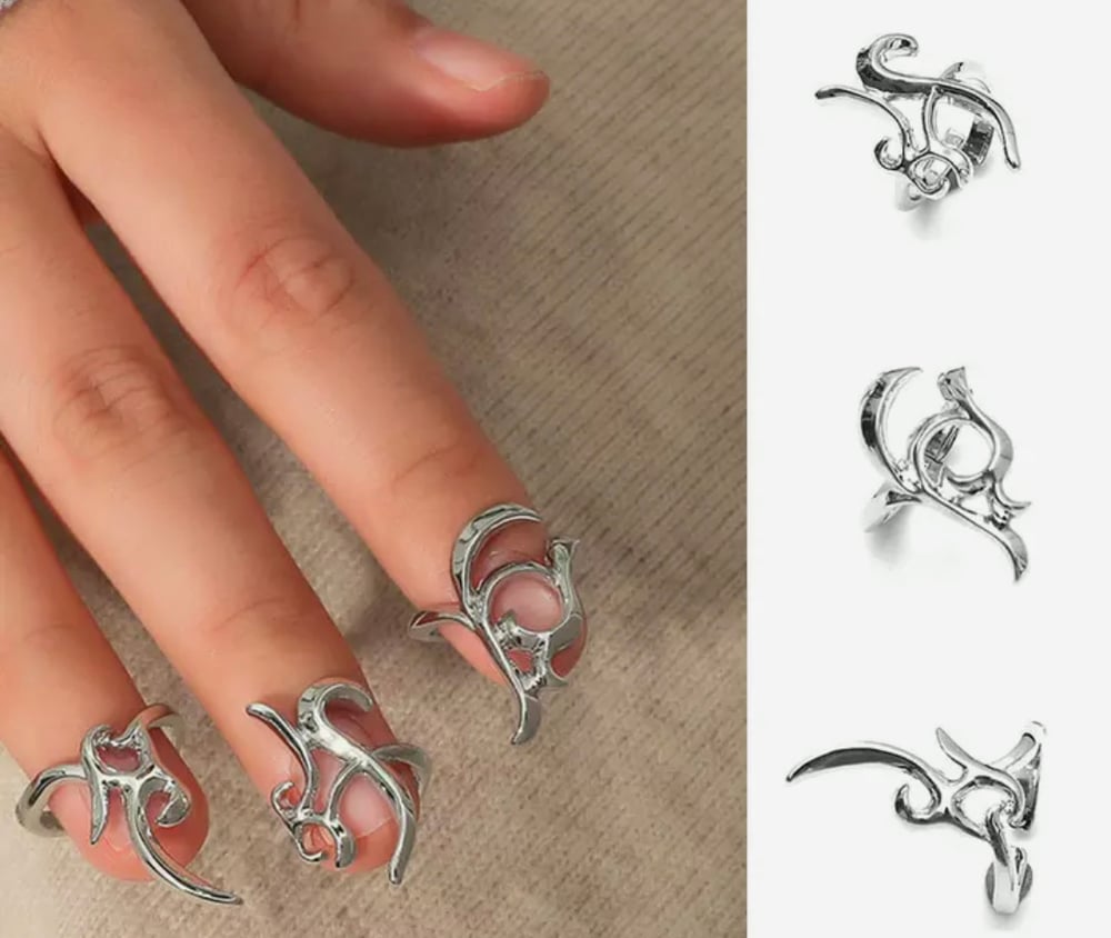 Image of 3 pcs set fingertip protective nail rings