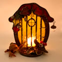 Autumn Oak Fairy Door Candle Holder 