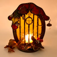 Image 2 of Autumn Oak Fairy Door Candle Holder 