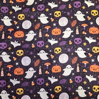 Purple ghosts & pumpkin collar