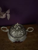Magnifique sucrier en verre peint, d’époque Art Nouveau, 1900