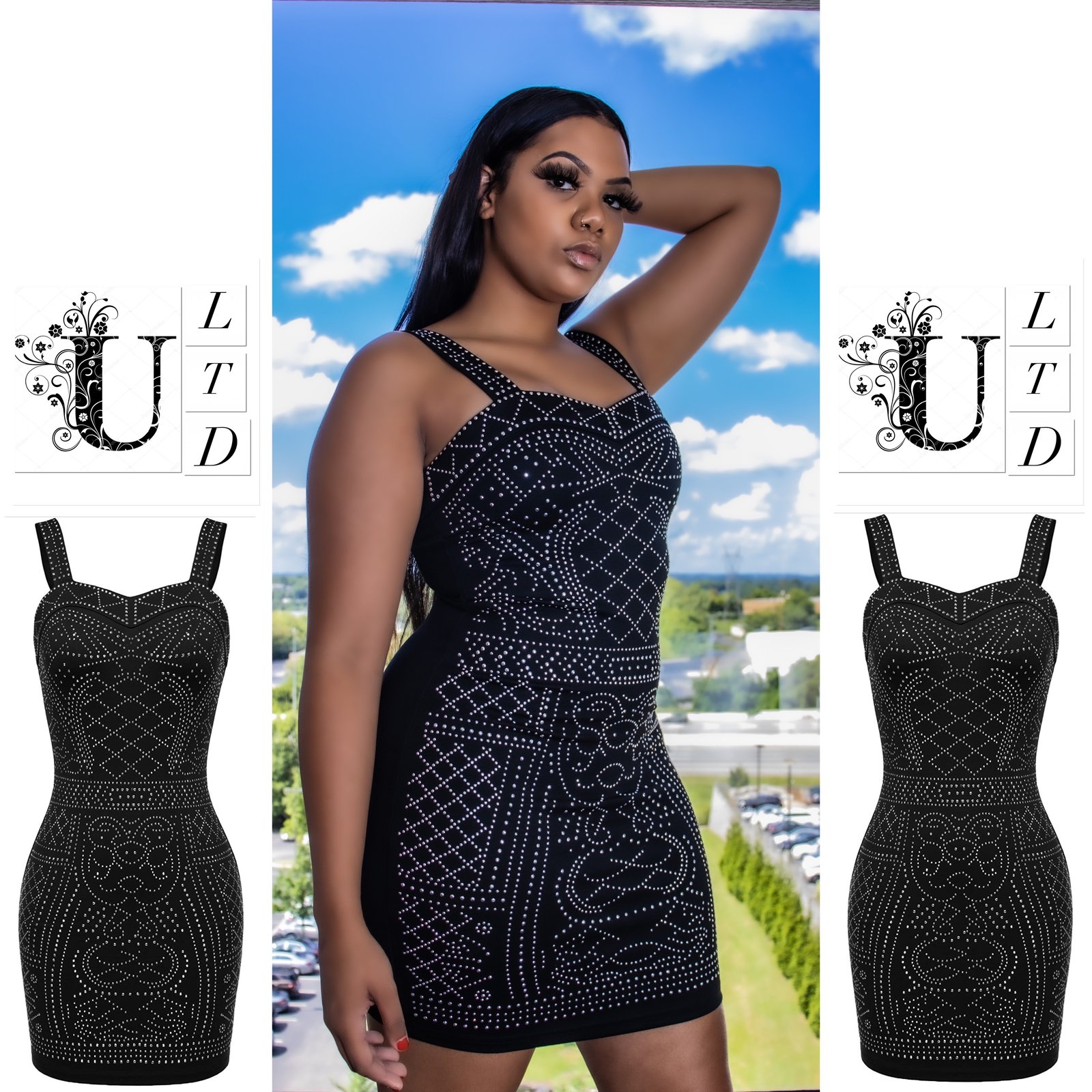 black rhinestone dress