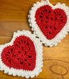 Lacy Love Heart Coasters