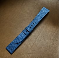 Image 4 of Light Blue French Grained Calfskin Watch Strap