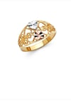 14K double heart ring