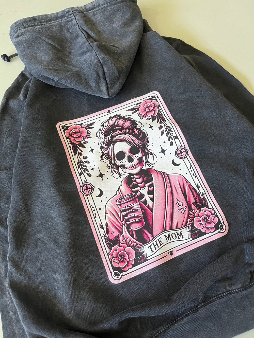 Image of ACID WASH- THE MOM SKELETON HOODIE