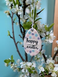 Image 4 of Pastel Polka Dot Happy Easter Egg Hanging Decoration
