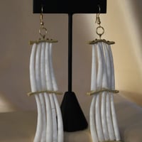 Image 5 of 3 tier Bell Dentalium Earrings