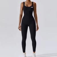 Black Ribbed Jumpsuit