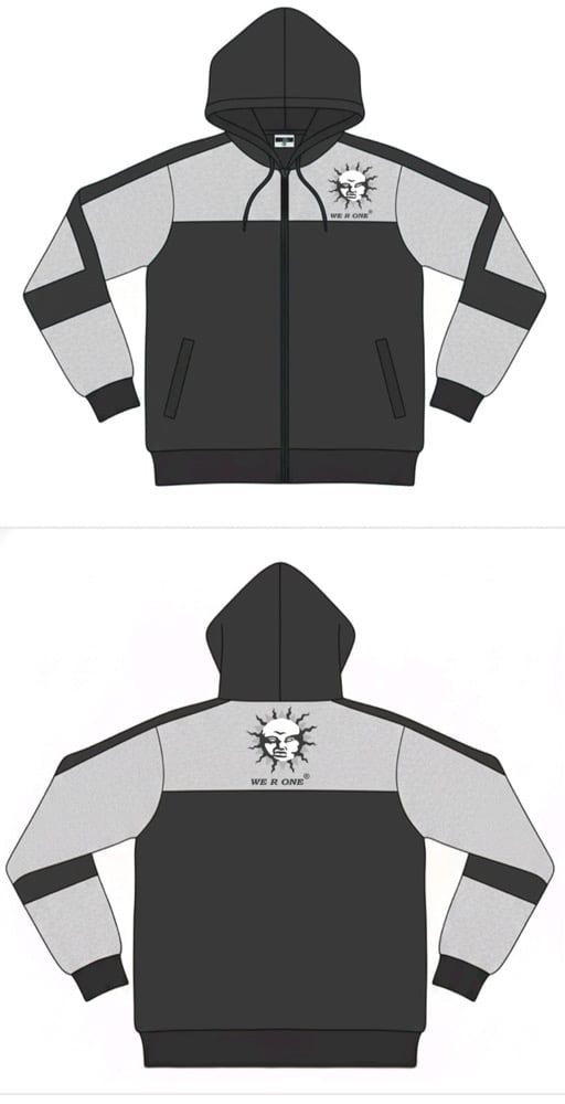 Image of COLOR BLOCK SWEATSUIT - BLACK/GREY