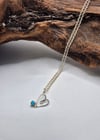 Squiggly Heart with Turquoise Gemstone 