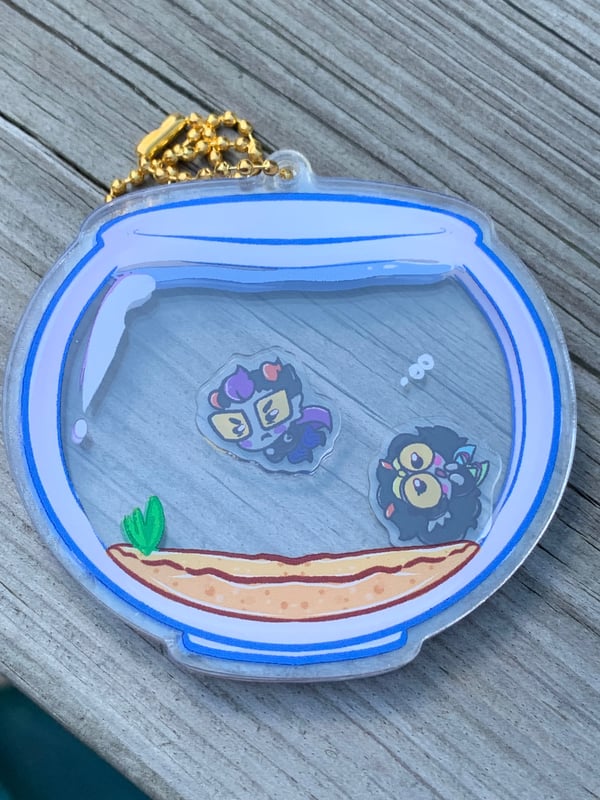 Image of Homestuck seadweller fish bowl shaker charm