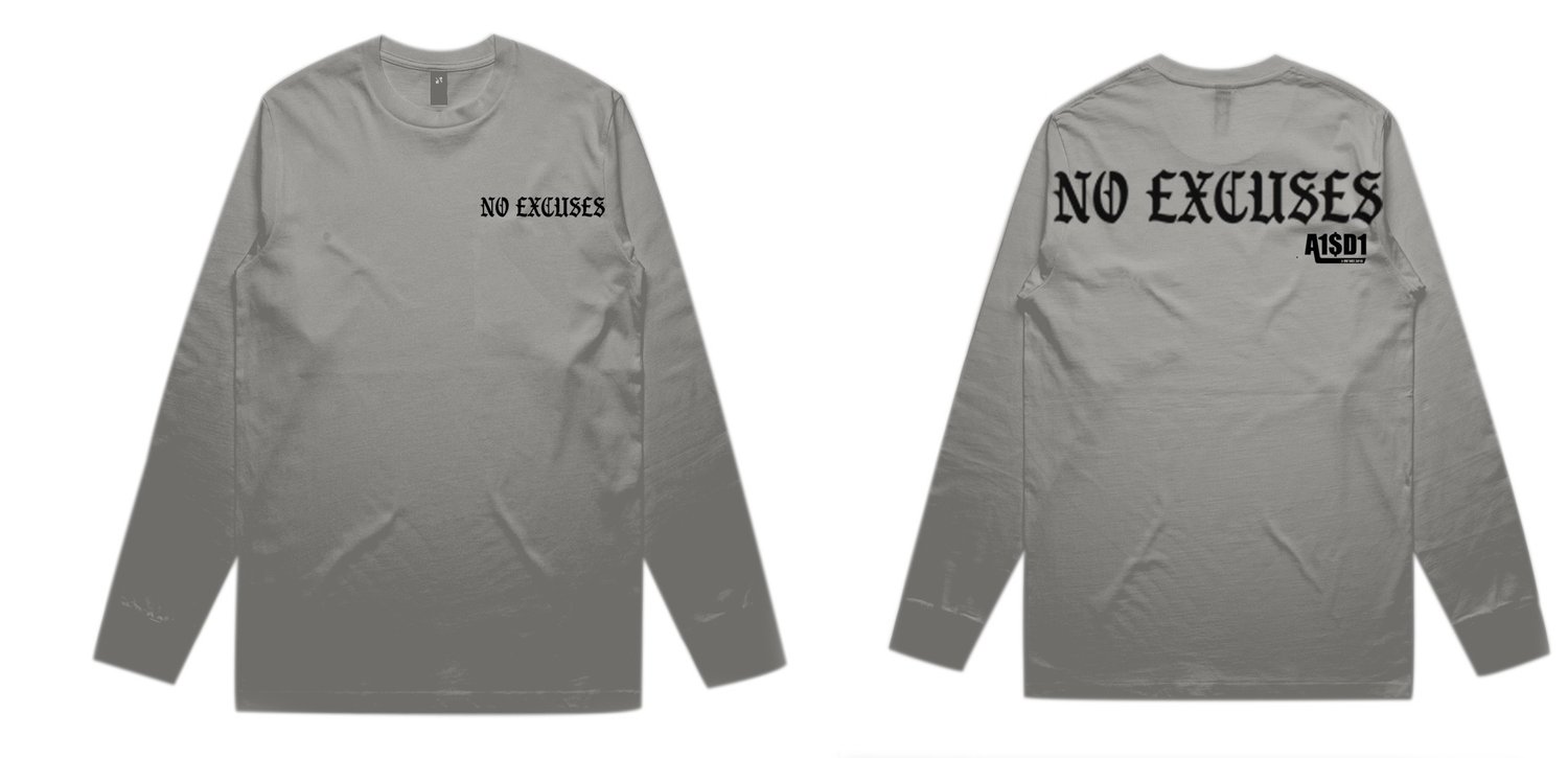 Image of A1$D1 No Excuses Long Sleeve (Grey X Black)