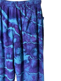 Image 3 of ♻️ UPCYCLED L Free People Linen Blend Pants in Purple Haze Geode Ice Dye