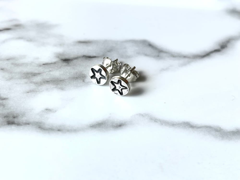 Two Pairs Of Handmade Studs - Star And Flower Studs Sterling Silver 925