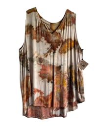 Image 5 of 3XL Luxe Knit V-Neck Tank in Sedona Watercolor Ice Dye