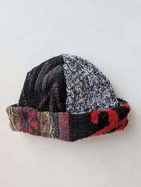 Image 3 of Upcycled Reversible Beanie Black and Red x Coogi
