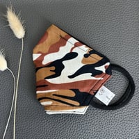 Image 1 of Brown camouflage 3 layer reversible face mask