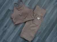 Image 6 of Elevate High Waist Leggings- Brown 