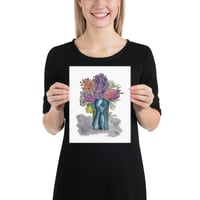 Image 2 of Crocuses and anemones with a fancy knot- Poster Print