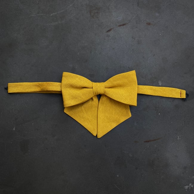 Mustard Linen Bow