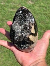 Image 3 of Septarian Nodule Polished Freeform With Calcite Inclusions| Madagascar #2892