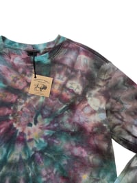 Image 6 of  M Unisex Crew Sweatshirt in Cool Muted Spiral Ice Dye